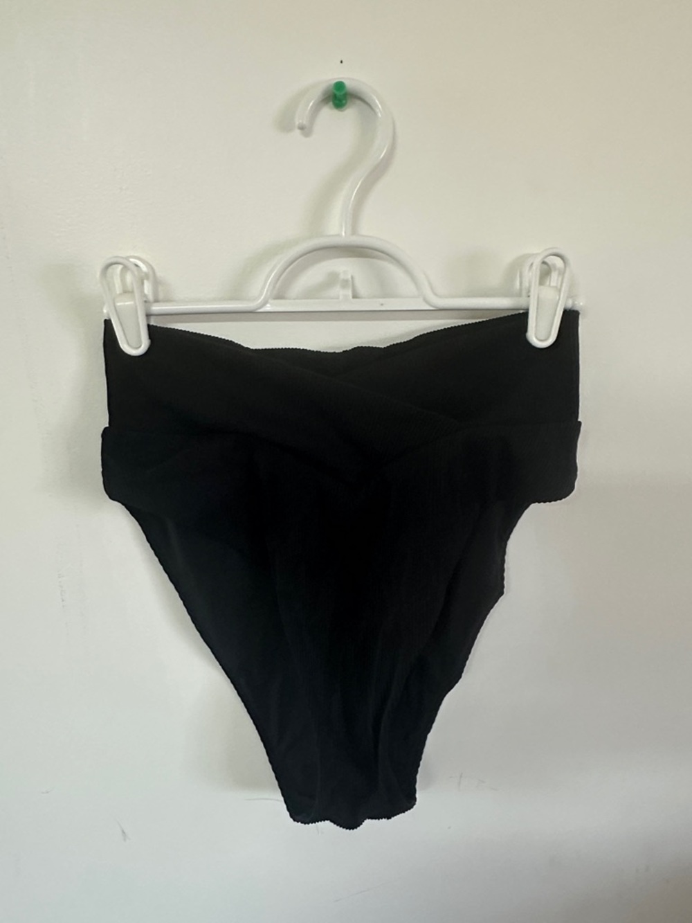 aerie Black High-Waist Ribbed Bikini Bottoms